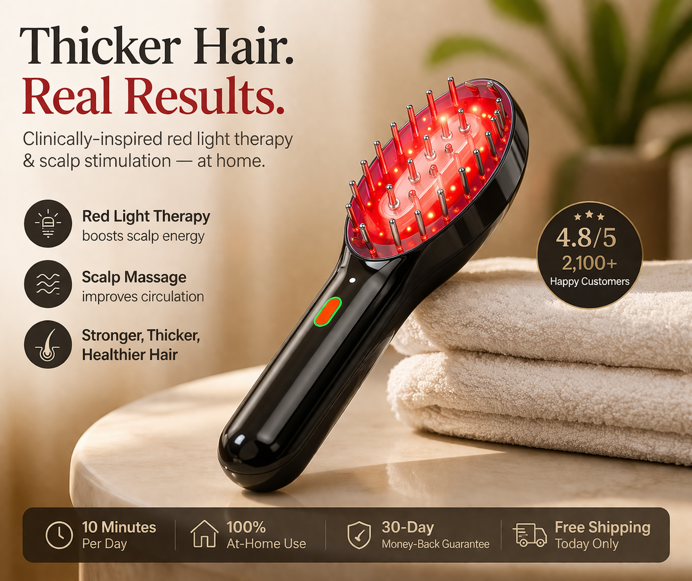 Red Light Scalp Massage Brush
